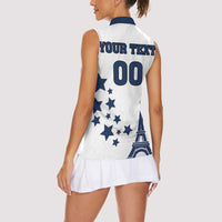 Custom USA Summer Sport 2024 Women Sleeveless Polo Shirt Eiffel Tower 2024 - Wonder Print Shop