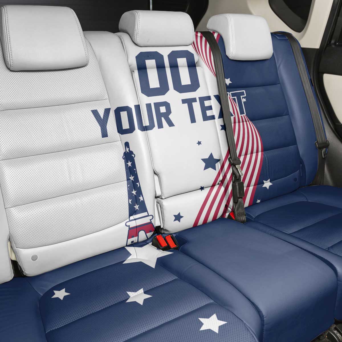 Custom USA Summer Sport 2024 Back Car Seat Cover Flag Of The United States - Wonder Print Shop