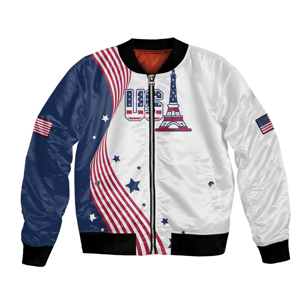 Custom USA Summer Sport 2024 Bomber Jacket Flag Of The United States - Wonder Print Shop