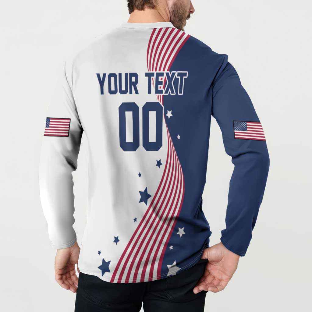 Custom USA Summer Sport 2024 Button Sweatshirt Flag Of The United States - Wonder Print Shop