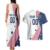 Custom USA Summer Sport 2024 Couples Matching Tank Maxi Dress and Hawaiian Shirt Flag Of The United States - Wonder Print Shop