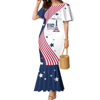 Custom USA Summer Sport 2024 Family Matching Mermaid Dress and Hawaiian Shirt Flag Of The United States - Wonder Print Shop
