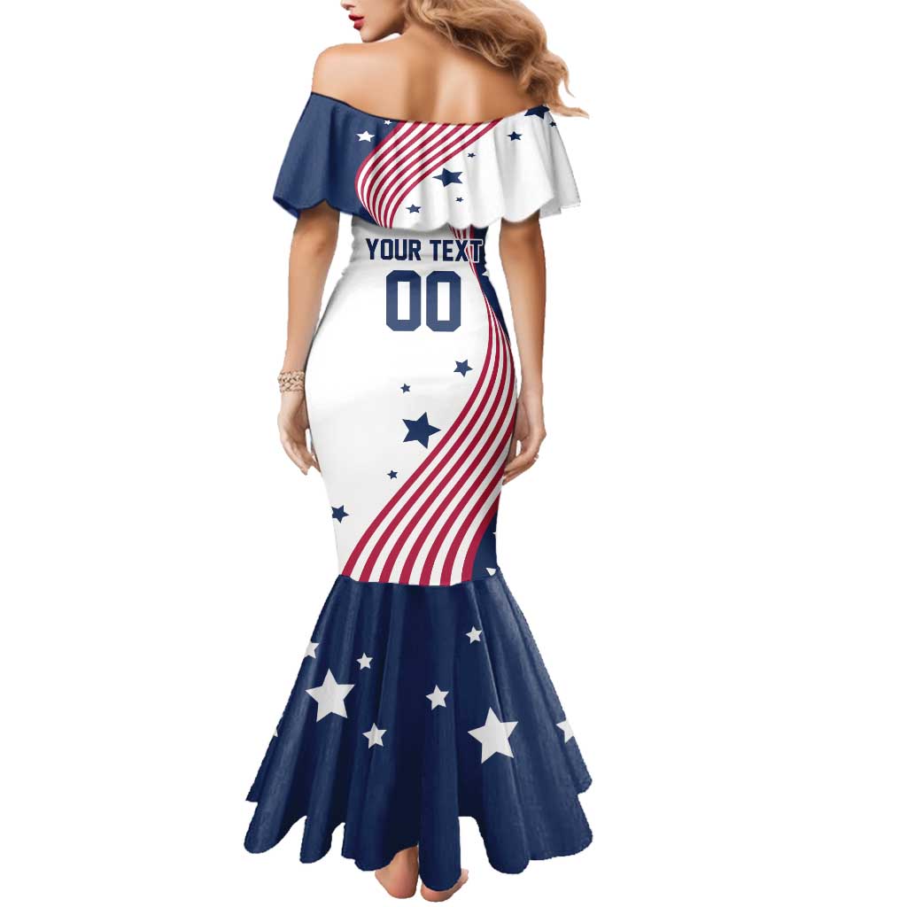 Custom USA Summer Sport 2024 Family Matching Mermaid Dress and Hawaiian Shirt Flag Of The United States - Wonder Print Shop