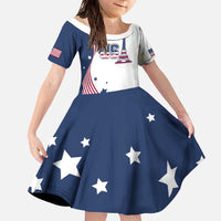 Custom USA Summer Sport 2024 Family Matching Off The Shoulder Long Sleeve Dress and Hawaiian Shirt Flag Of The United States - Wonder Print Shop