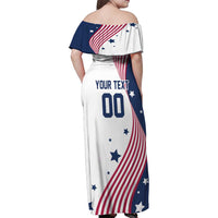 Custom USA Summer Sport 2024 Family Matching Off Shoulder Maxi Dress and Hawaiian Shirt Flag Of The United States - Wonder Print Shop