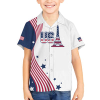 Custom USA Summer Sport 2024 Family Matching Short Sleeve Bodycon Dress and Hawaiian Shirt Flag Of The United States - Wonder Print Shop