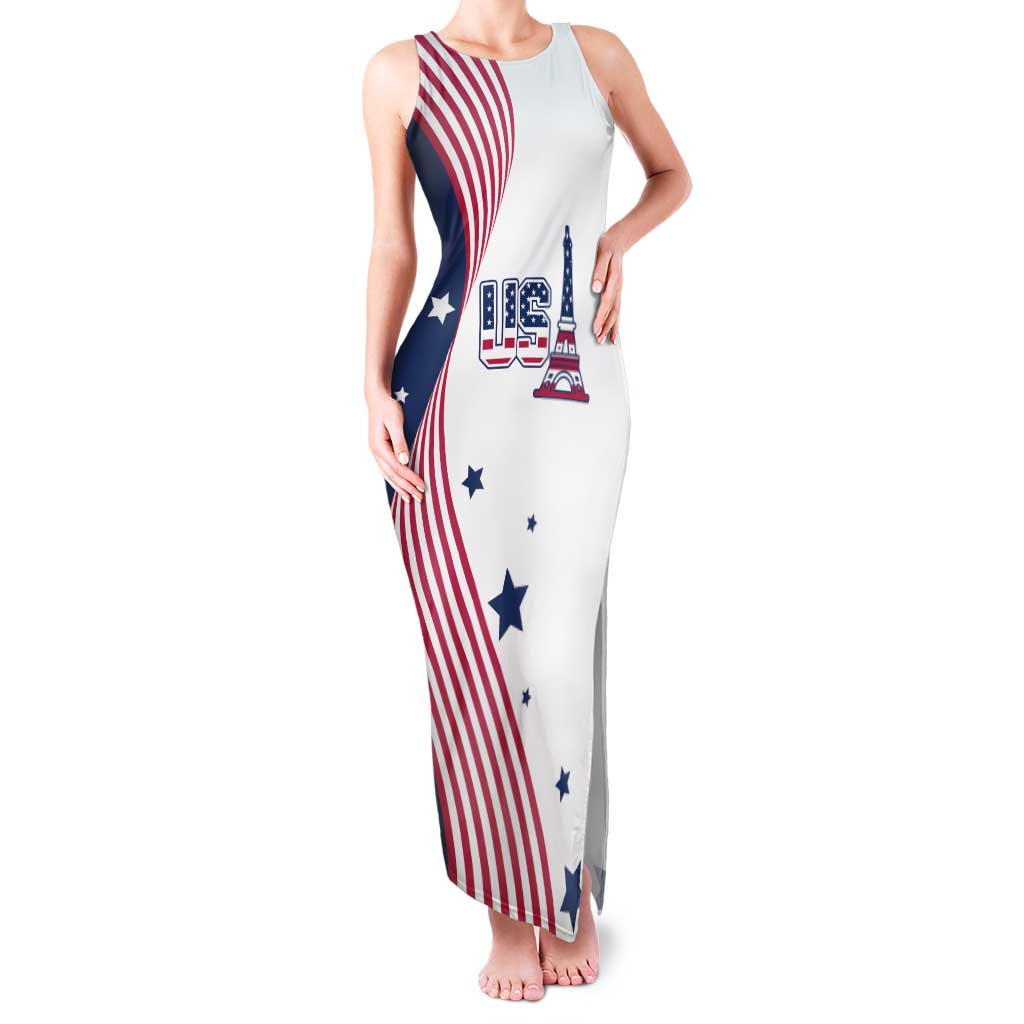 Custom USA Summer Sport 2024 Family Matching Tank Maxi Dress and Hawaiian Shirt Flag Of The United States - Wonder Print Shop