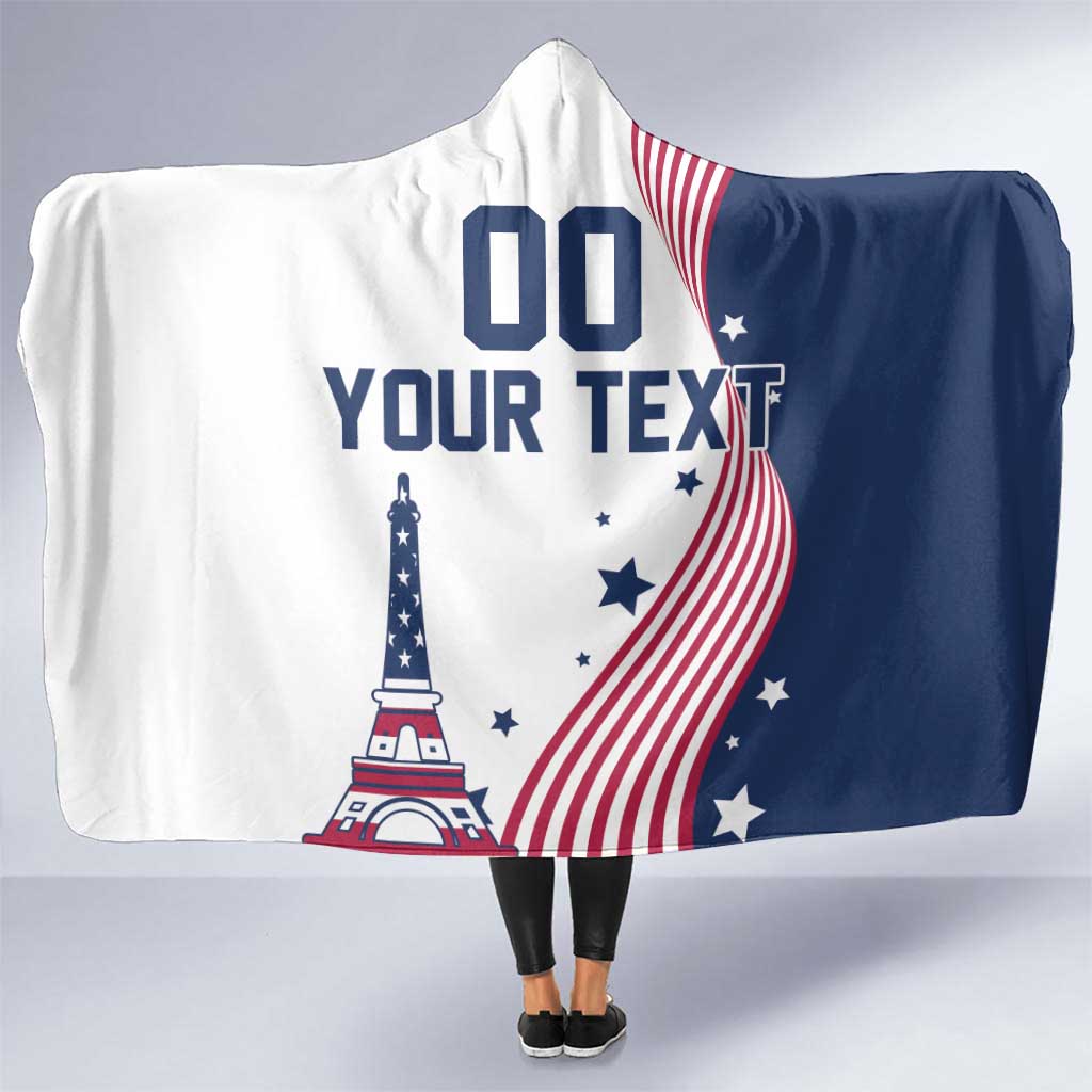 Custom USA Summer Sport 2024 Hooded Blanket Flag Of The United States