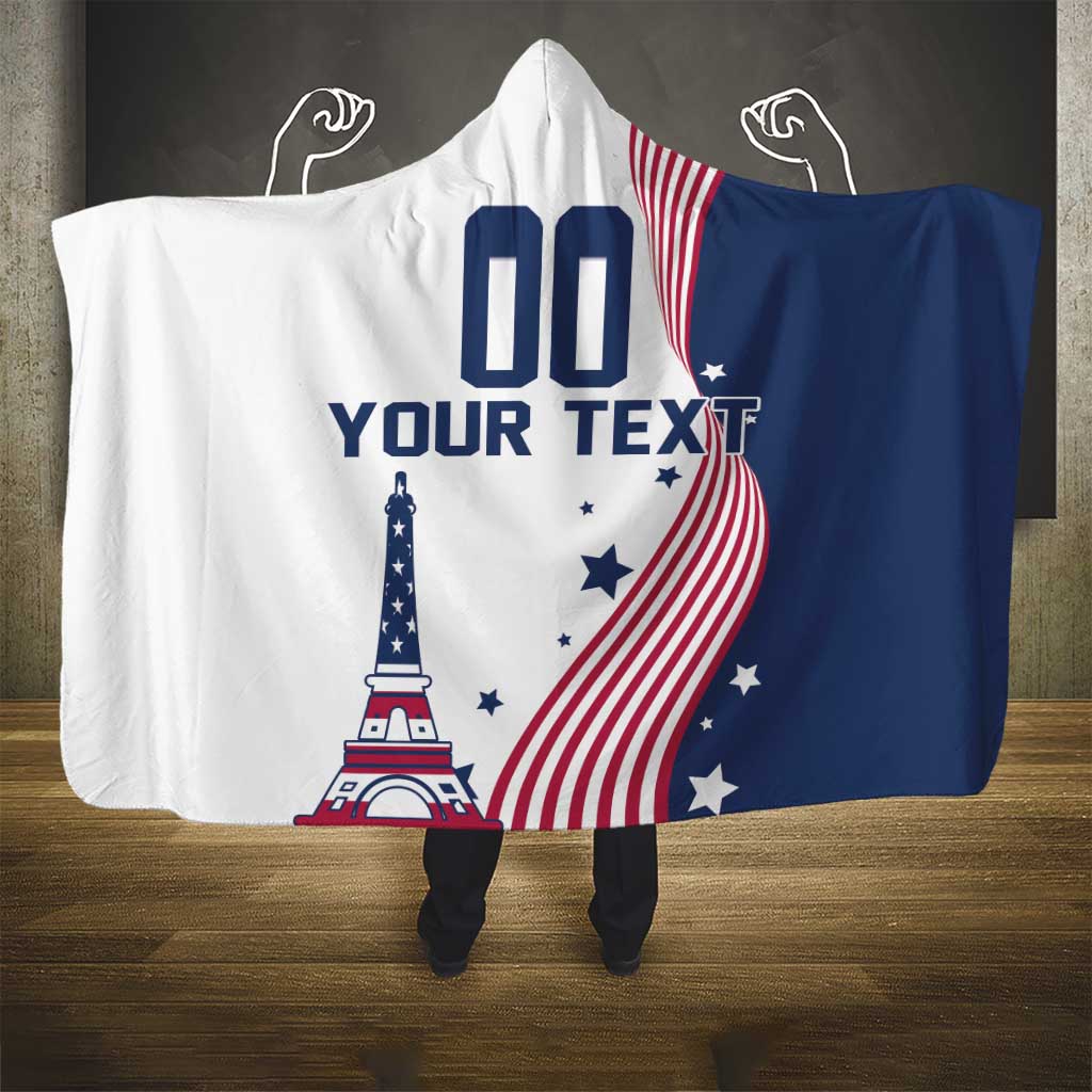 Custom USA Summer Sport 2024 Hooded Blanket Flag Of The United States