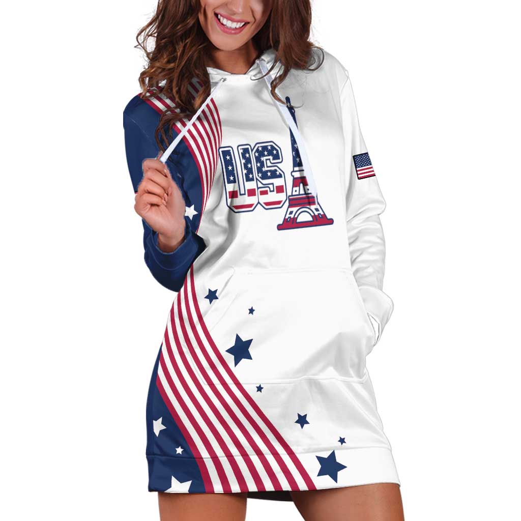 Custom USA Summer Sport 2024 Hoodie Dress Flag Of The United States - Wonder Print Shop