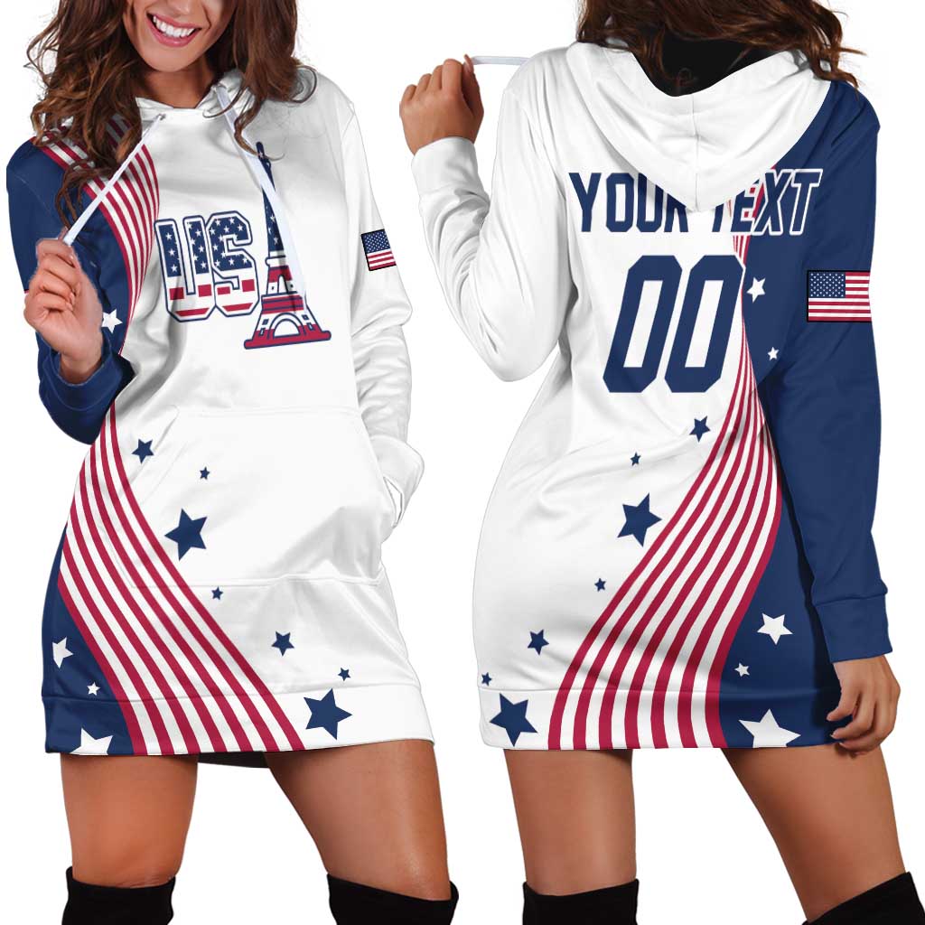 Custom USA Summer Sport 2024 Hoodie Dress Flag Of The United States - Wonder Print Shop