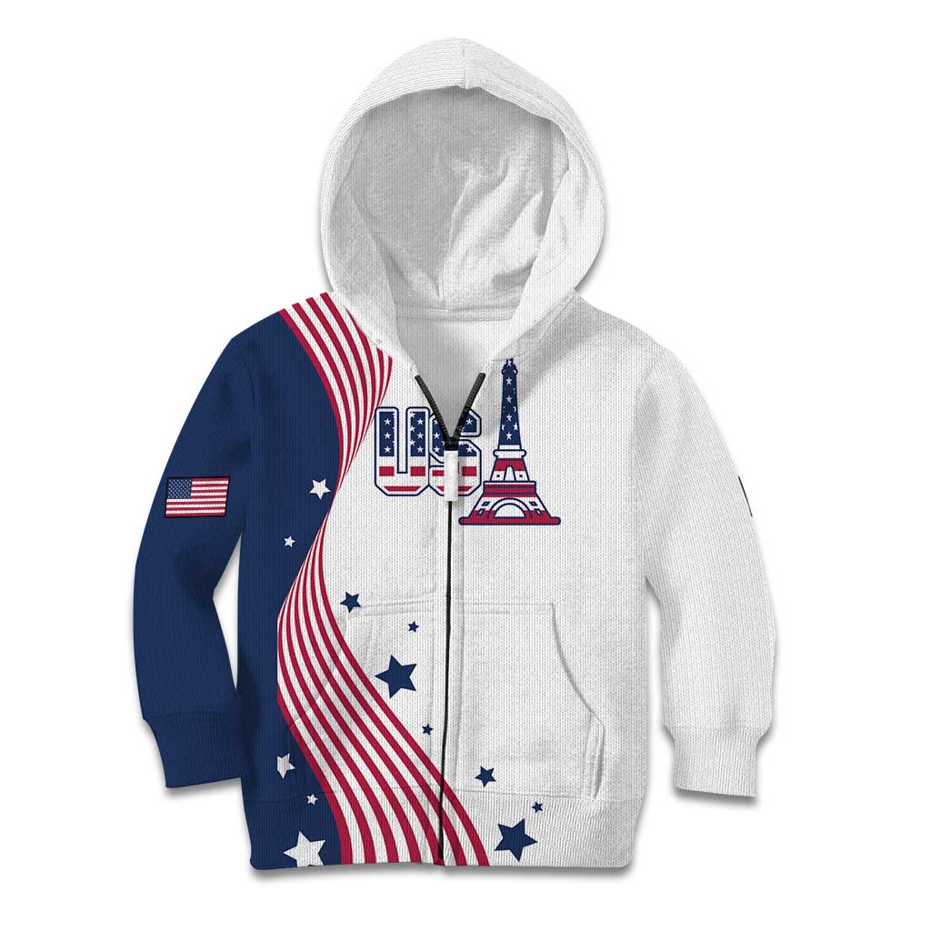 Custom USA Summer Sport 2024 Kid Hoodie Flag Of The United States - Wonder Print Shop