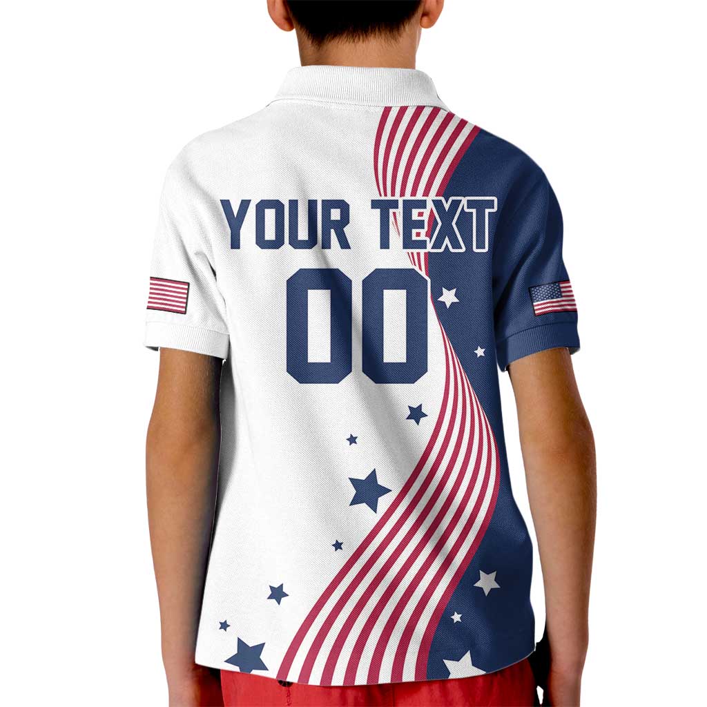 Custom USA Summer Sport 2024 Kid Polo Shirt Flag Of The United States - Wonder Print Shop