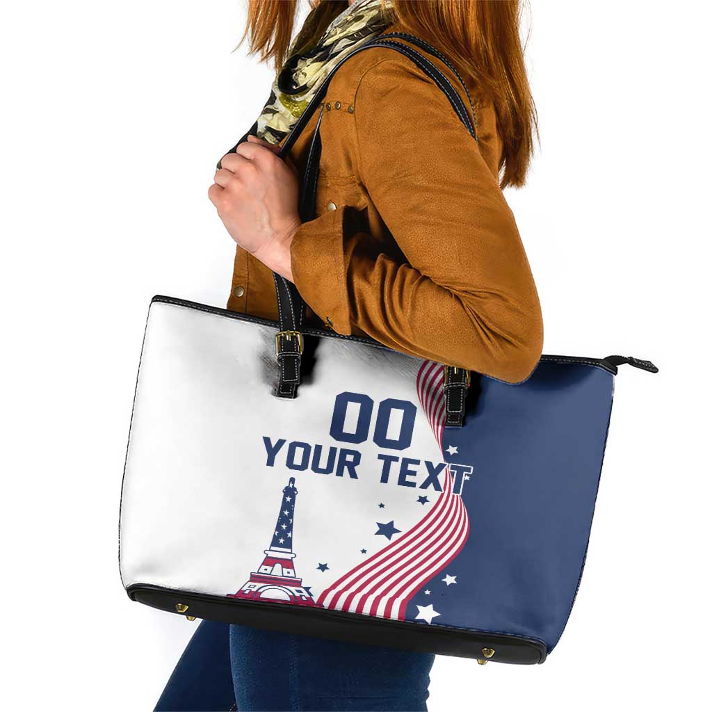 Custom USA Summer Sport 2024 Leather Tote Bag Flag Of The United States - Wonder Print Shop