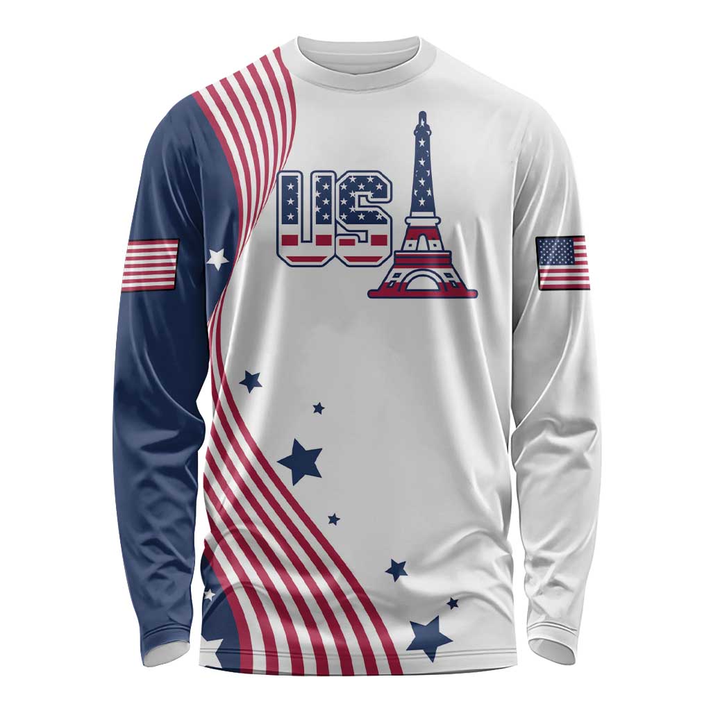 Custom USA Summer Sport 2024 Long Sleeve Shirt Flag Of The United States - Wonder Print Shop