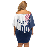 Custom USA Summer Sport 2024 Off Shoulder Short Dress Flag Of The United States - Wonder Print Shop