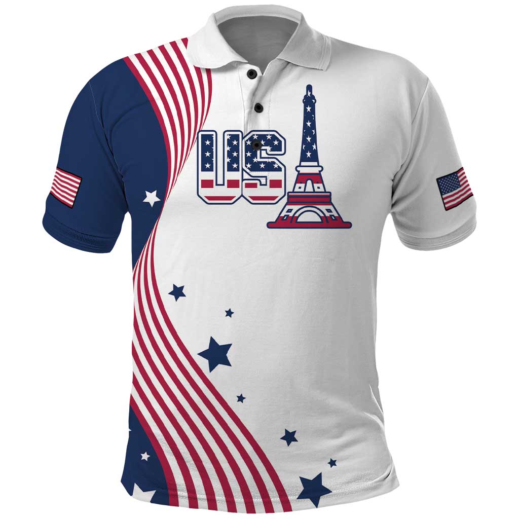 Custom USA Summer Sport 2024 Polo Shirt Flag Of The United States - Wonder Print Shop