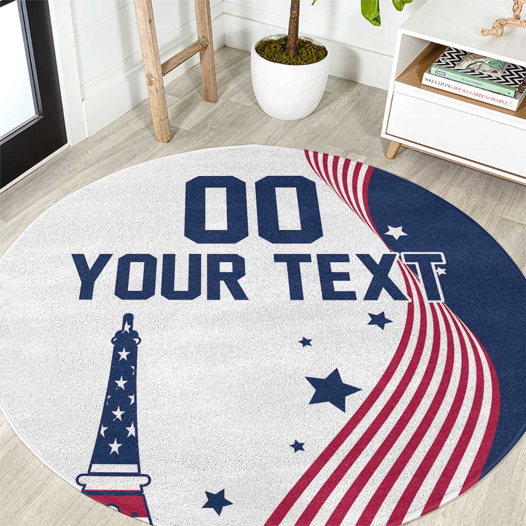 Custom USA Summer Sport 2024 Round Carpet Flag Of The United States