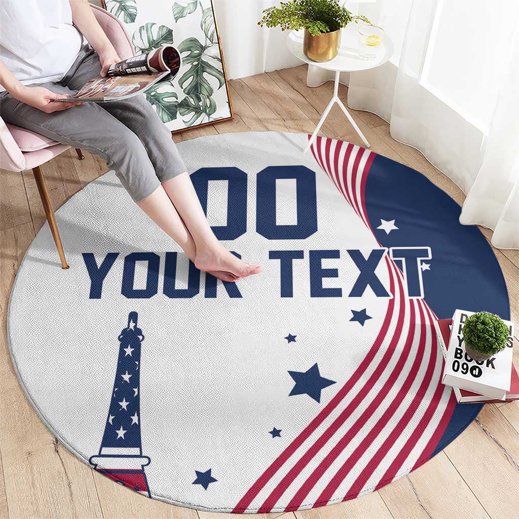 Custom USA Summer Sport 2024 Round Carpet Flag Of The United States