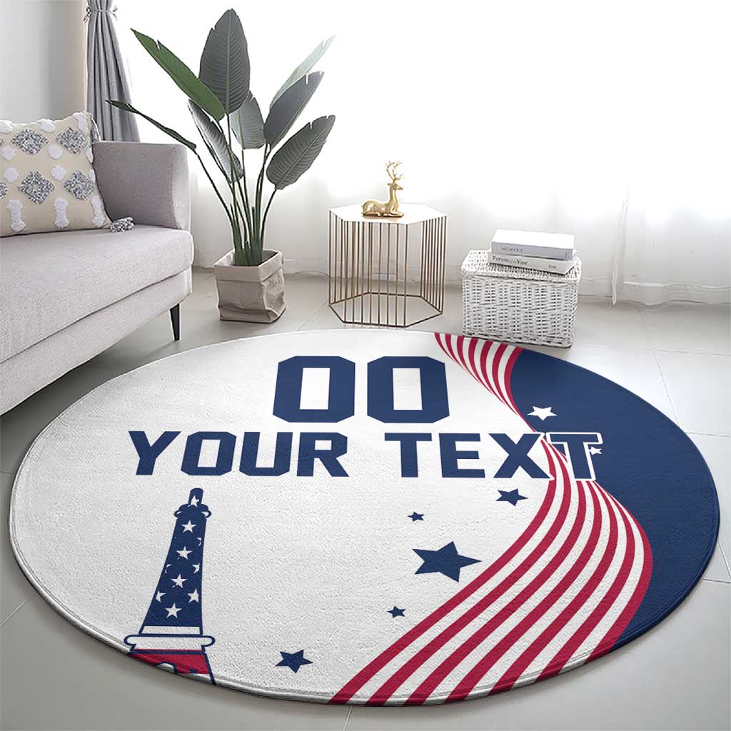 Custom USA Summer Sport 2024 Round Carpet Flag Of The United States