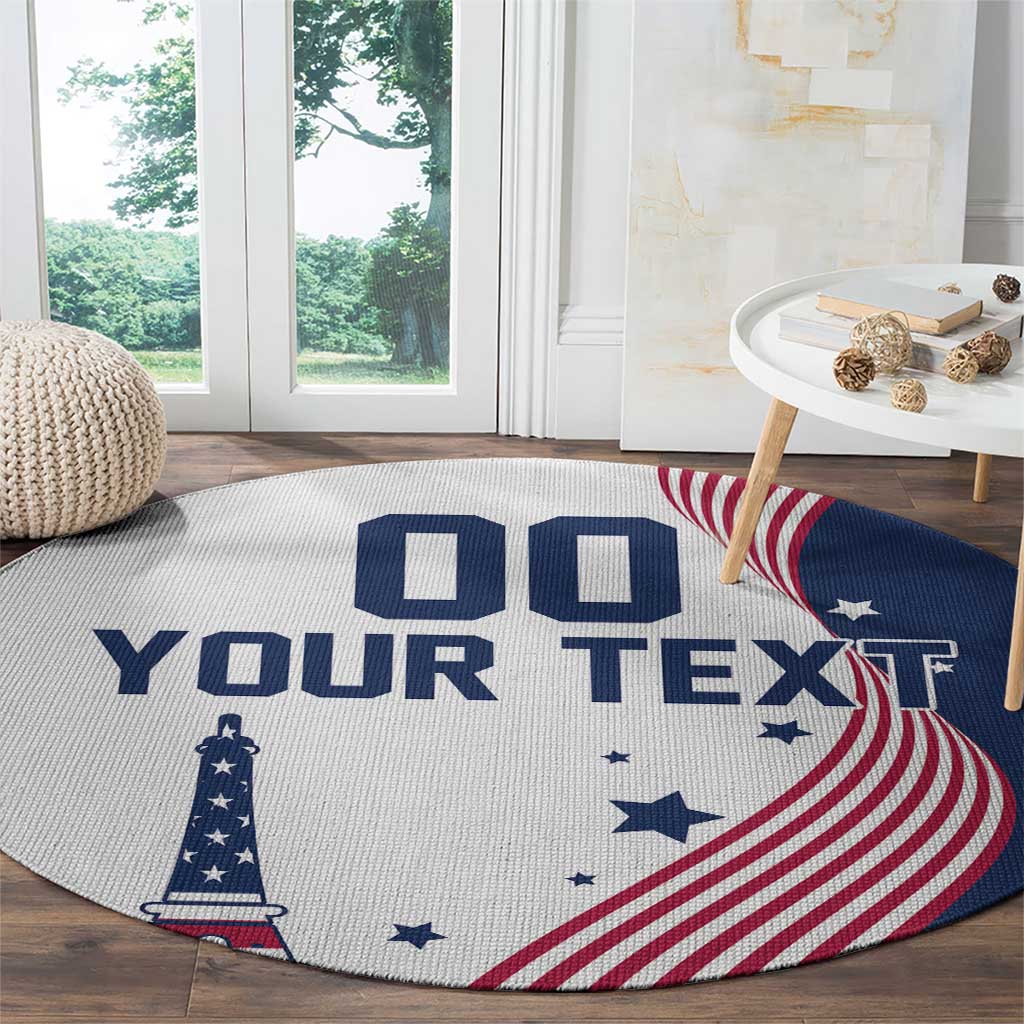 Custom USA Summer Sport 2024 Round Carpet Flag Of The United States