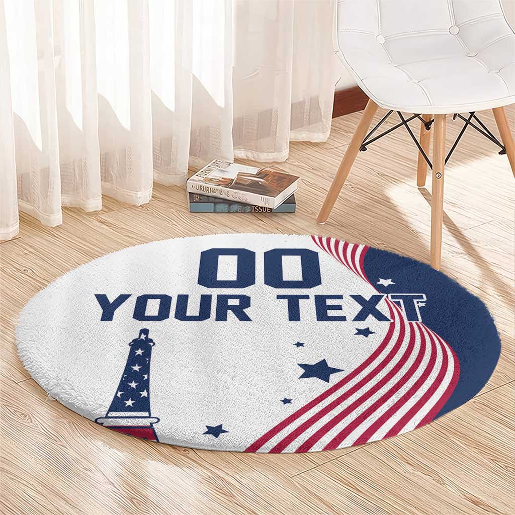 Custom USA Summer Sport 2024 Round Carpet Flag Of The United States