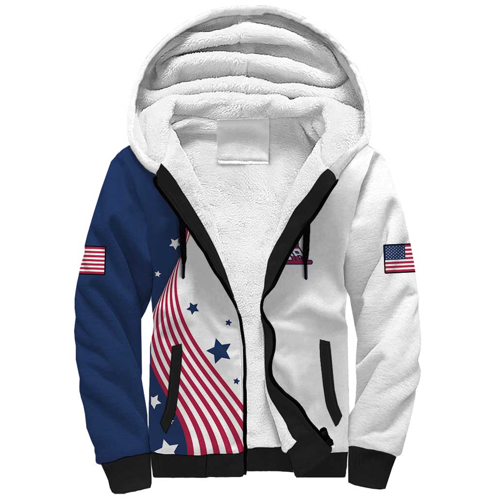 Custom USA Summer Sport 2024 Sherpa Hoodie Flag Of The United States - Wonder Print Shop