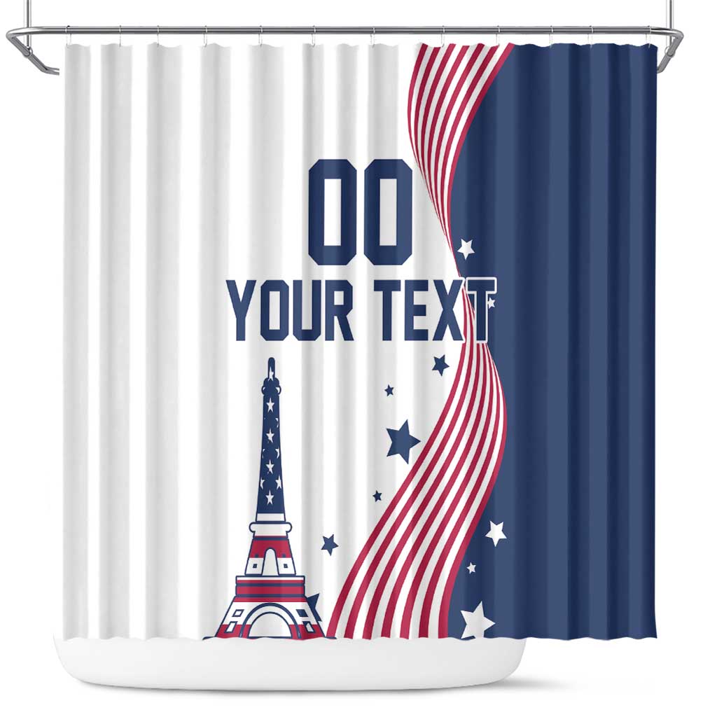 Custom USA Summer Sport 2024 Shower Curtain Flag Of The United States