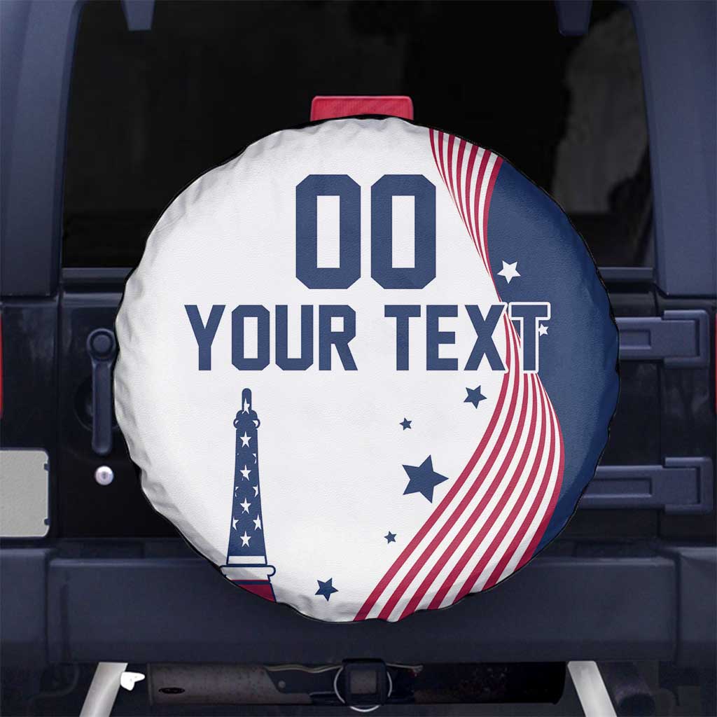 Custom USA Summer Sport 2024 Spare Tire Cover Flag Of The United States - Wonder Print Shop