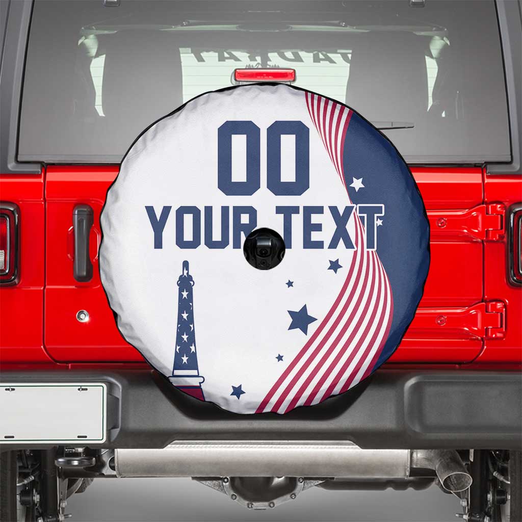 Custom USA Summer Sport 2024 Spare Tire Cover Flag Of The United States - Wonder Print Shop