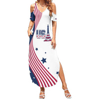 Custom USA Summer Sport 2024 Summer Maxi Dress Flag Of The United States - Wonder Print Shop