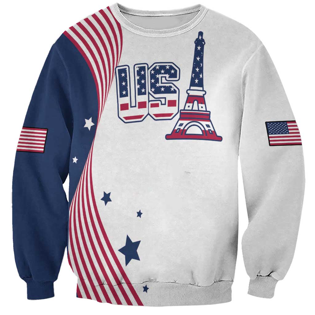 Custom USA Summer Sport 2024 Sweatshirt Flag Of The United States - Wonder Print Shop