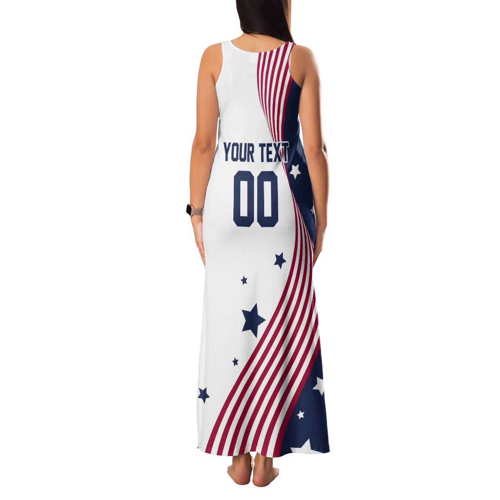 Custom USA Summer Sport 2024 Tank Maxi Dress Flag Of The United States - Wonder Print Shop
