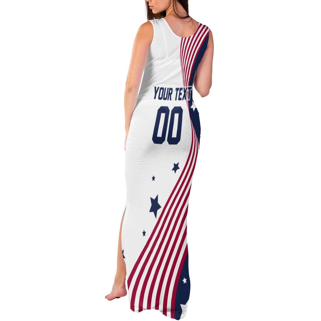 Custom USA Summer Sport 2024 Tank Maxi Dress Flag Of The United States - Wonder Print Shop