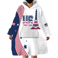 Custom USA Summer Sport 2024 Wearable Blanket Hoodie Flag Of The United States - Wonder Print Shop