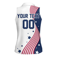 Custom USA Summer Sport 2024 Women Sleeveless Polo Shirt Flag Of The United States - Wonder Print Shop
