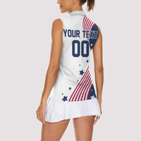 Custom USA Summer Sport 2024 Women Sleeveless Polo Shirt Flag Of The United States - Wonder Print Shop