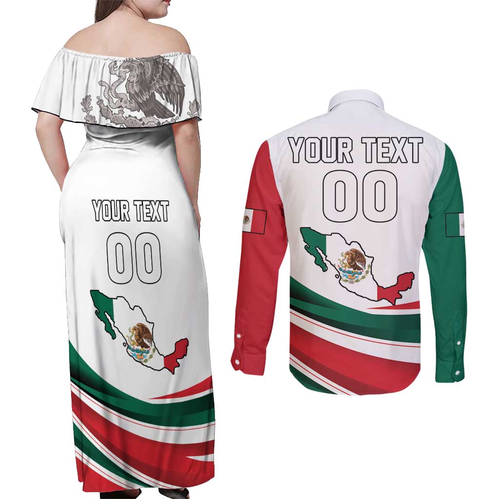 Custom Mexico Independence Day Couples Matching Off Shoulder Maxi Dress and Long Sleeve Button Shirt El Grito De Independencia - Wonder Print Shop