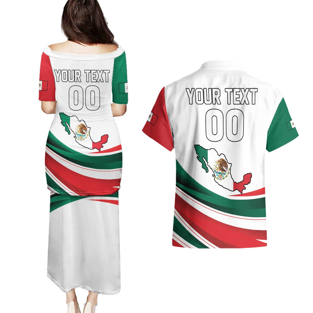 Custom Mexico Independence Day Couples Matching Puletasi and Hawaiian Shirt El Grito De Independencia - Wonder Print Shop