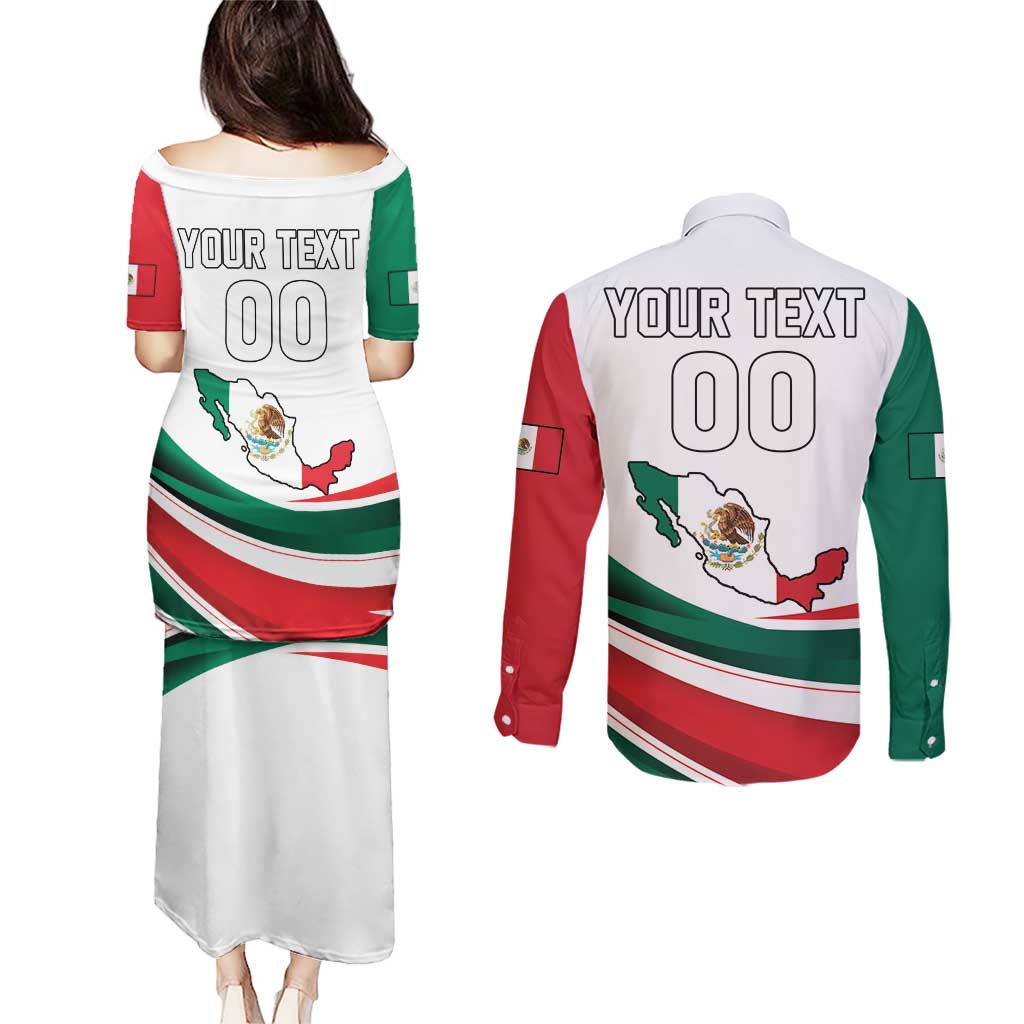 Custom Mexico Independence Day Couples Matching Puletasi and Long Sleeve Button Shirt El Grito De Independencia - Wonder Print Shop