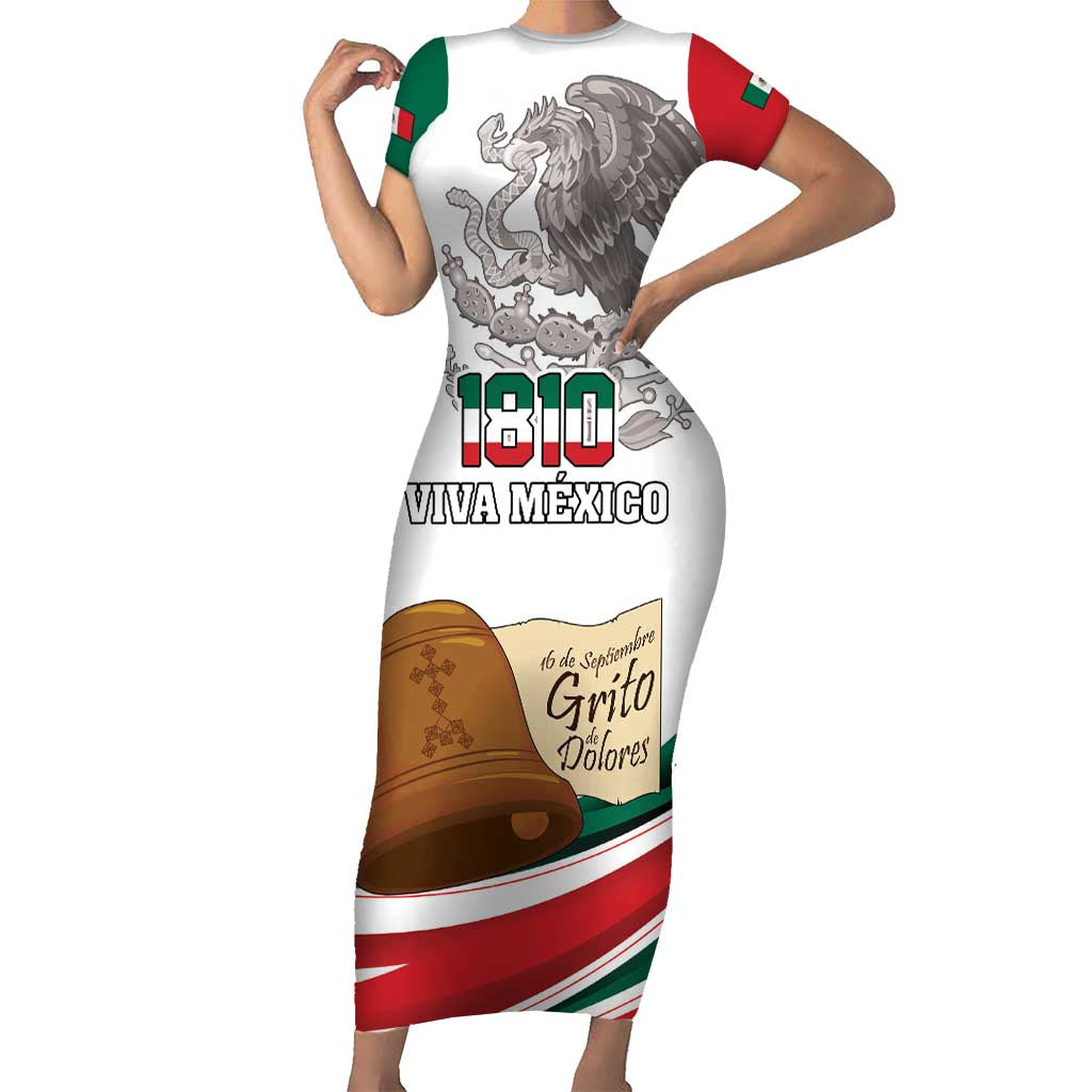 Custom Mexico Independence Day Family Matching Short Sleeve Bodycon Dress and Hawaiian Shirt El Grito De Independencia - Wonder Print Shop