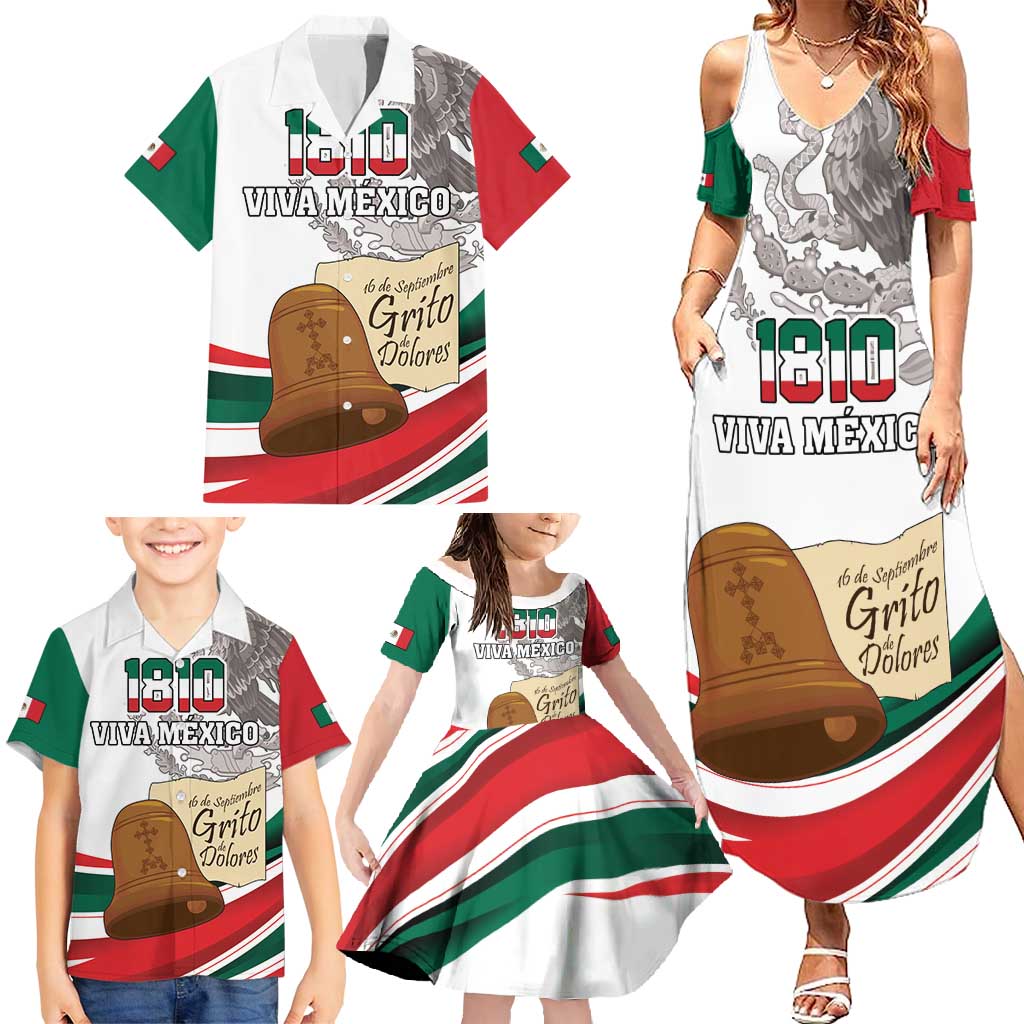 Custom Mexico Independence Day Family Matching Summer Maxi Dress and Hawaiian Shirt El Grito De Independencia - Wonder Print Shop