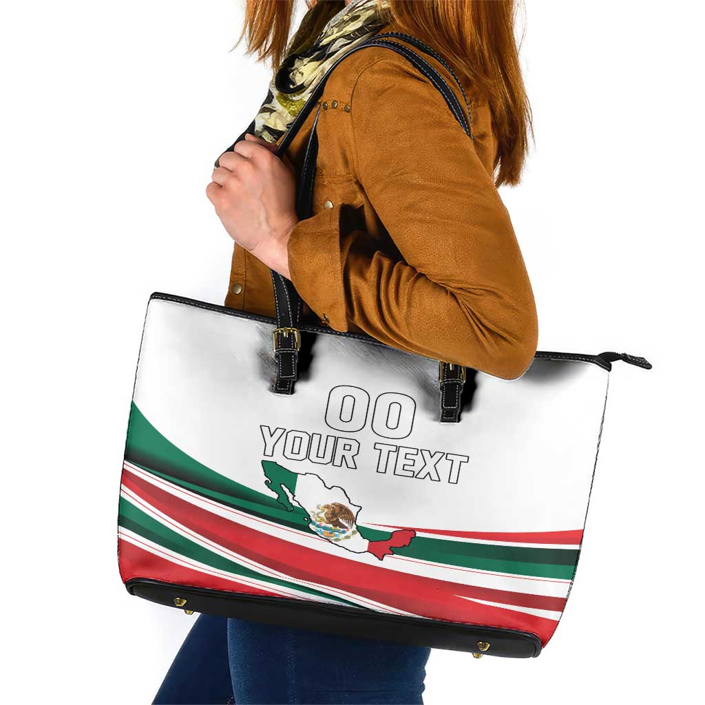 Custom Mexico Independence Day Leather Tote Bag El Grito De Independencia - Wonder Print Shop