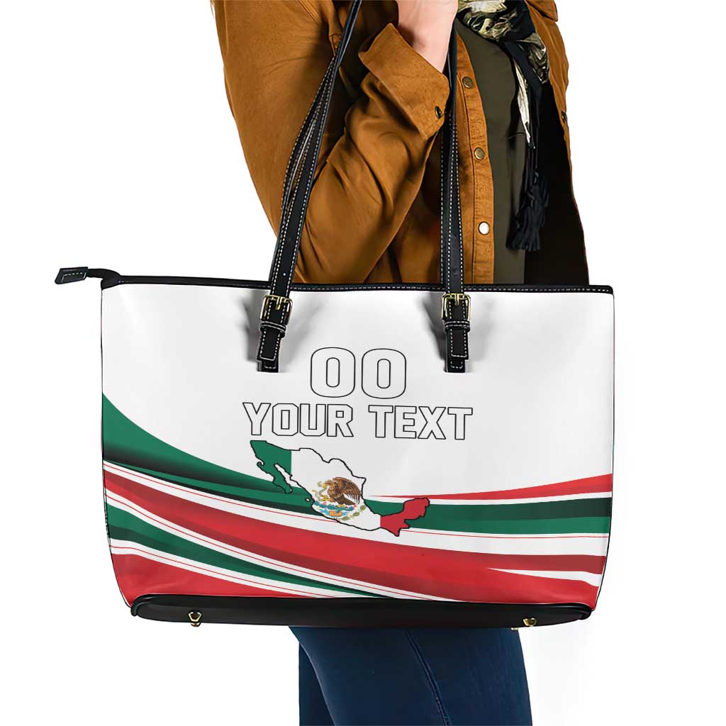 Custom Mexico Independence Day Leather Tote Bag El Grito De Independencia - Wonder Print Shop