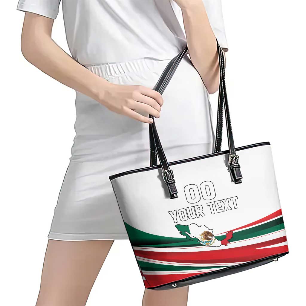 Custom Mexico Independence Day Leather Tote Bag El Grito De Independencia - Wonder Print Shop
