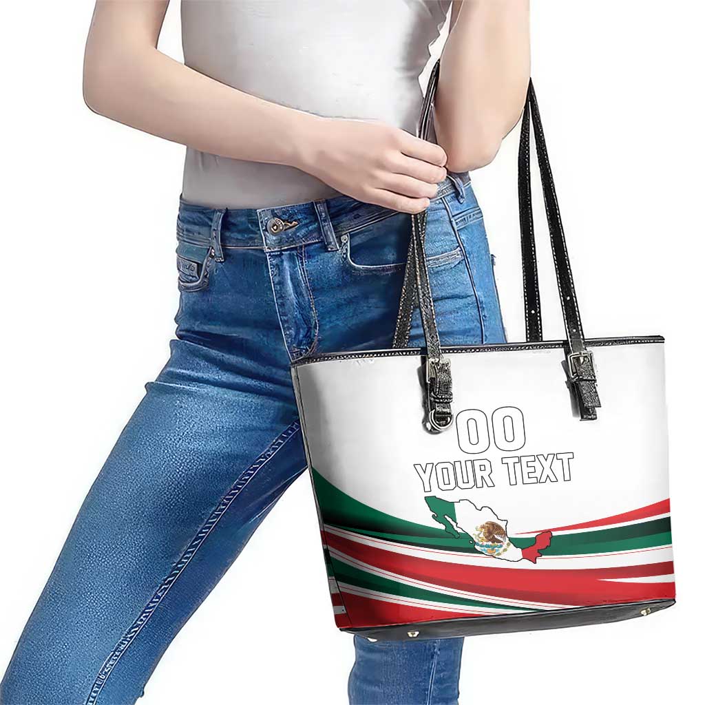 Custom Mexico Independence Day Leather Tote Bag El Grito De Independencia - Wonder Print Shop
