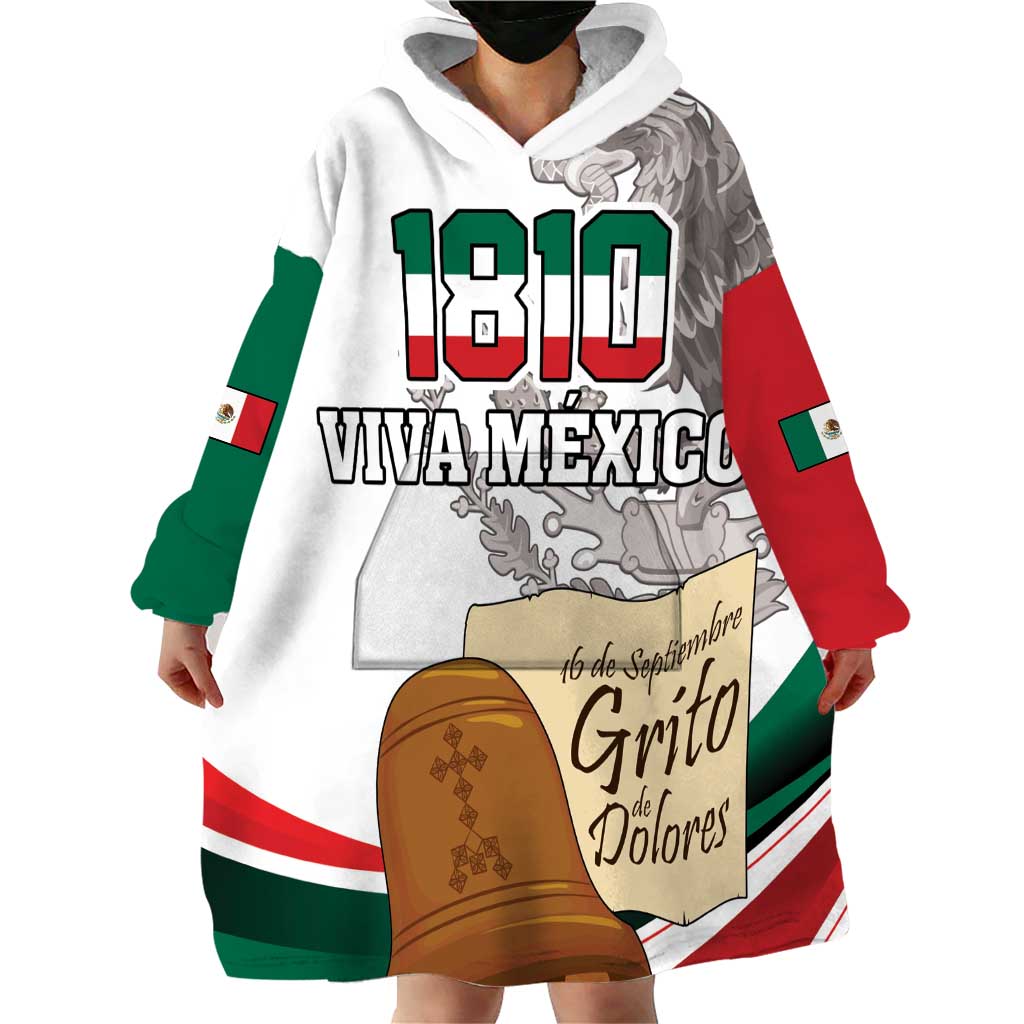 Custom Mexico Independence Day Wearable Blanket Hoodie El Grito De Independencia - Wonder Print Shop