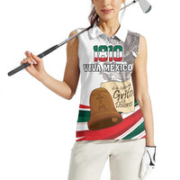 Custom Mexico Independence Day Women Sleeveless Polo Shirt El Grito De Independencia - Wonder Print Shop