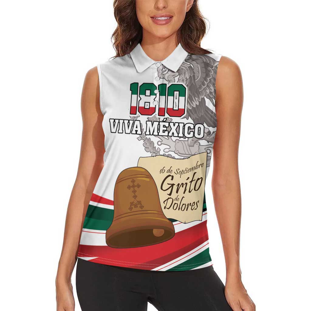 Custom Mexico Independence Day Women Sleeveless Polo Shirt El Grito De Independencia - Wonder Print Shop