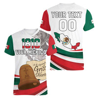 Custom Mexico Independence Day Women V-Neck T-Shirt El Grito De Independencia - Wonder Print Shop